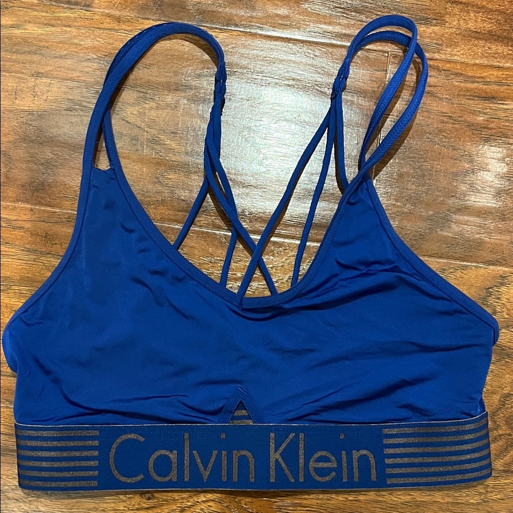 Calvin Klein Women's Royal Blue Strappy Sports Bra